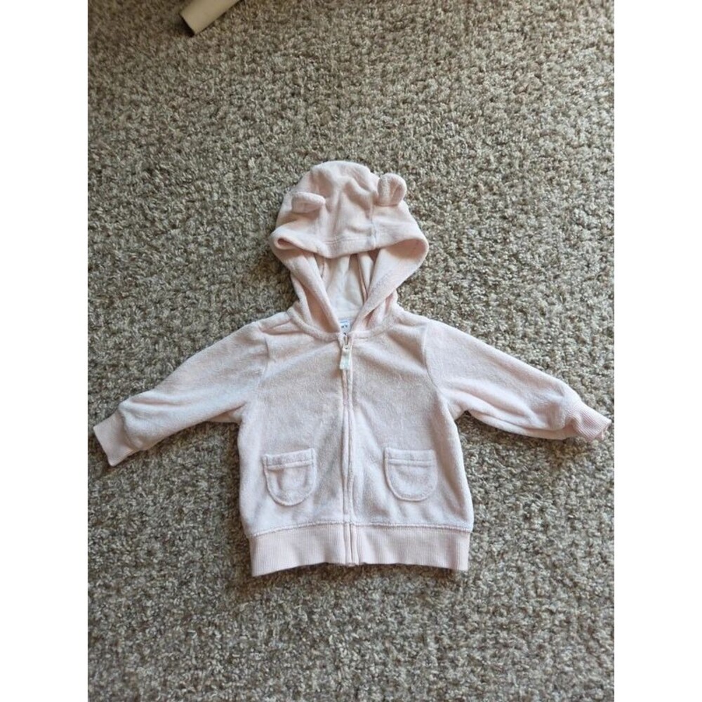 Pink Terry cloth hoodie with ears